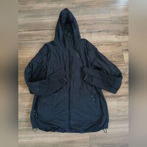 Men's Black Hooded Raincoat